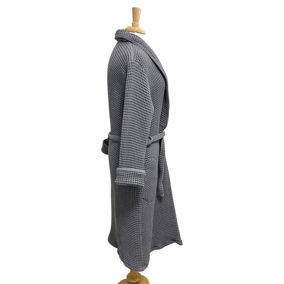 Brooklinen Dreamweave Waffle Robe 100% Turkish Cotton Gray Unisex size Large - Picture 3 of 7